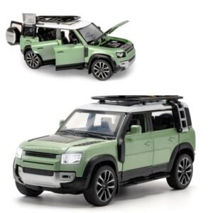 Dsaon Range Rover Defender 1:32 Scale Model Car Exclusive Alloy Metal Pull Back Die-cast Car Metal Pullback Toy car with Openable Doors & Light Music Best Gifts Toys Kids