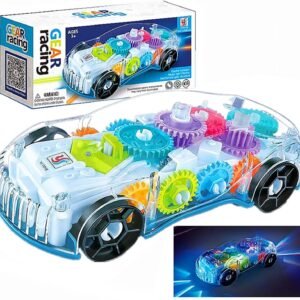 Dsaon 3D Baby Car Toy with 360 Degree Rotation, Gear Simulation Mechanical Car with Sound Music & Light Toys for Kids Boys & Girls, Multicolor