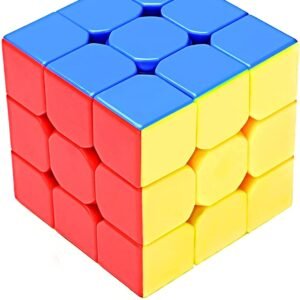 Dsaon 3x3 Speed Cube Stickerless Magic Puzzle, Smooth Turning Brain Teaser, Multicolor ABS Plastic, for Kids and Adults